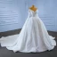Luxury / Gorgeous White Beading Sequins Wedding Dresses 2022 Ball Gown Off-The-Shoulder Long Sleeve Backless Royal Train Wedding
