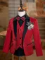 Red 6-piece Long Sleeve Wedding Boys Wedding Suits 2024 Body Jewellery Coat Pants Shirt Tie Vest