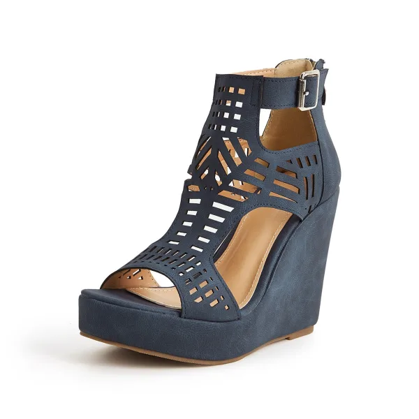 Roman Grey Street Wear Womens Sandals 2022 11 cm Wedges Open / Peep Toe Sandals