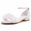 Schöne Weiß Ball Applikationen Sandalen Damen 2023 Knöchelriemen Peeptoes Low Heel Sandaletten Hochhackige