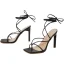Sexy Schwarz Cocktail Sandalen Damen 2022 Knöchelriemen 10 cm Stilettos Spitzschuh Sandaletten Hochhackige