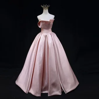 Charmant Rougissant Rose Perlage En Dentelle Fleur Robe De Bal 2025 Robe Boule Bustier Sans Manches Dos Nu Longue Promo Robe De Ceremonie