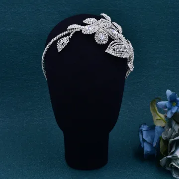 Piękne Srebrny Rhinestone Stop Ślub Ozdoby Do Włosów Ślubne 2024
