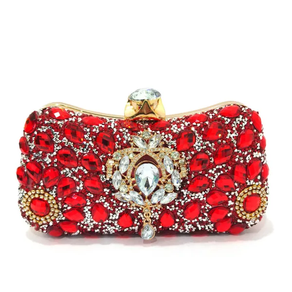 Sparkly Pool Blue Rhinestone Evening Party Clutch Bags Womens Sandals 2023 9 cm Thick Heels Open / Peep Toe Sandals High Heels Clutch Bags
