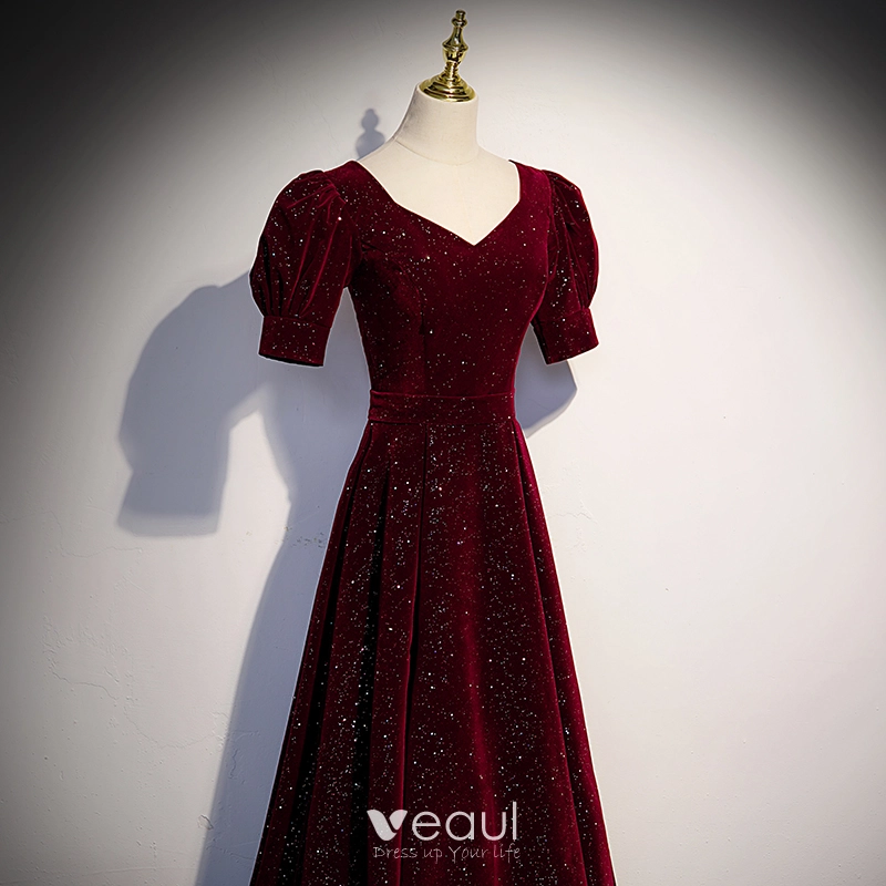 long sleeve wine red sequin backless dress Scala 48938 Long Fitted Formal Prom Sequins Dress main image 0