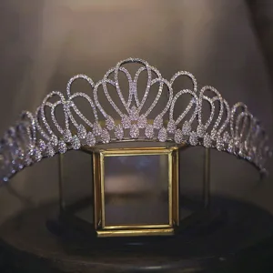 Charming Silver Rhinestone Wedding Tiara 2022 Zircon Bridal Hair Accessories