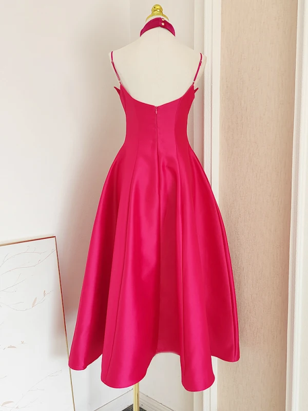 Audrey Hepburn Style Black Homecoming Short Velvet Graduation Dresses 2024 A-Line / Princess Spaghetti Straps Sleeveless Backless