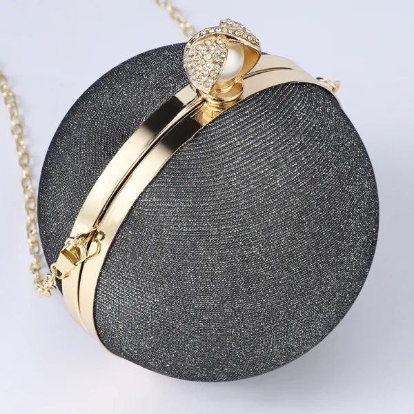 Amazing / Unique Black Round Pearl Clutch Bags 2023 Evening Party