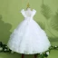 Chic / Beautiful White Birthday Beading Pearl Flower Girl Dresses 2022 Ball Gown Cascading Ruffles Scoop Neck Ruffle Short Sleeve Backless Floor-Length / Long Flower Girl Dresses