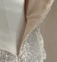 Sexy Champagne Paillettes Robe De Soirée 2023 Trompette / Sirène Encolure Carrée Manches Longues Dos Nu Thé Longueur Soirée Robe De Ceremonie