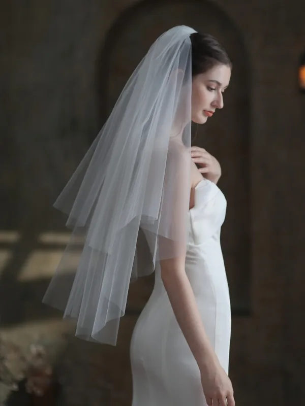 Simple Blanche Tulle 1 m Voile De Mariée 2025