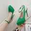 Chic / Beautiful Green Cocktail Party Satin Womens Sandals 2023 14 cm Stiletto Heels Ankle Strap Pointed Toe Sandals High Heels