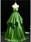 Elegant Green Prom Dresses Ball Gown 2025 Off-The-Shoulder Short Sleeve Backless Floor-Length / Long Formal Dresses