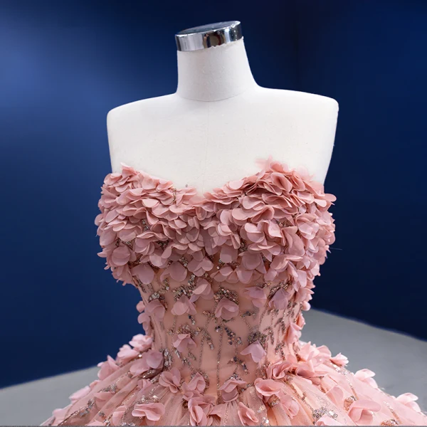 Charming Blushing Pink Appliques Sequins Prom Dresses Wedding Dresses 2022 With Cloak Ball Gown Strapless Sleeveless Backless Floor-Length / Long Formal Dresses