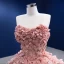 Charming Blushing Pink Appliques Sequins Prom Dresses Wedding Dresses 2022 With Cloak Ball Gown Strapless Sleeveless Backless Floor-Length / Long Formal Dresses