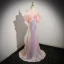 Sexy Rougissant Rose Laser Paillettes Robe De Soirée 2023 Trompette / Sirène De l'épaule Manches Courtes Dos Nu Train De Balayage Soirée Robe De Ceremonie