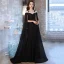 Sexy Black Beading Lace Flower Sequins Evening Dresses 2023 Trumpet / Mermaid cloak Scoop Neck Sleeveless Floor-Length / Long Evening Party Formal Dresses