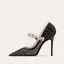 Chic / Beautiful Black Rhinestone Sequins Evening Party Pumps 2025 Tulle 10 cm Stiletto Heels Pointed Toe Pumps