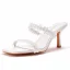 Sexy White Pearl Lace Flower Prom Womens Sandals 2022 7 cm Stiletto Heels Open / Peep Toe Sandals High Heels
