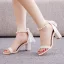 Charmant Blanche Perle Bride Cheville Noeud Sandales Femme 2023 7 cm Talons Épais À Bout Pointu Chaussure De Mariée