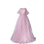 Charming Glitter Candy Pink Evening Dresses 2022 A-Line / Princess Strapless Sleeveless Backless Floor-Length / Long Evening Party Formal Dresses