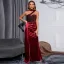 Sexy Burgunderrot Satin Pailletten Abendkleider 2023 Meerjungfrau Neckholder Ärmellos Rückenfreies Gespaltete Front Lange Abend Festliche Kleider