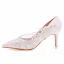 Elegante Weiß Pailletten Spitze Blumen Hochzeit Pumps 2023 7 cm Stilettos Spitzschuh Pumps Hochhackige