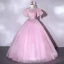 Vintage / Retro Champagne See-through Dancing Prom Dresses 2020 Ball Gown High Neck Puffy Short Sleeve Appliques Lace Beading Floor-Length / Long Ruffle Backless Formal Dresses