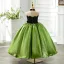Élégant Vert Faux Diamant Glitter Anniversaire Robe Ceremonie Fille 2024 Robe Boule Col Haut Sans Manches Dos Nu Longue