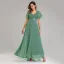 Modest / Simple Black Bridesmaid Dresses 2023 A-Line / Princess V-Neck Short Sleeve Backless Sash Floor-Length / Long Bridesmaid Dresses