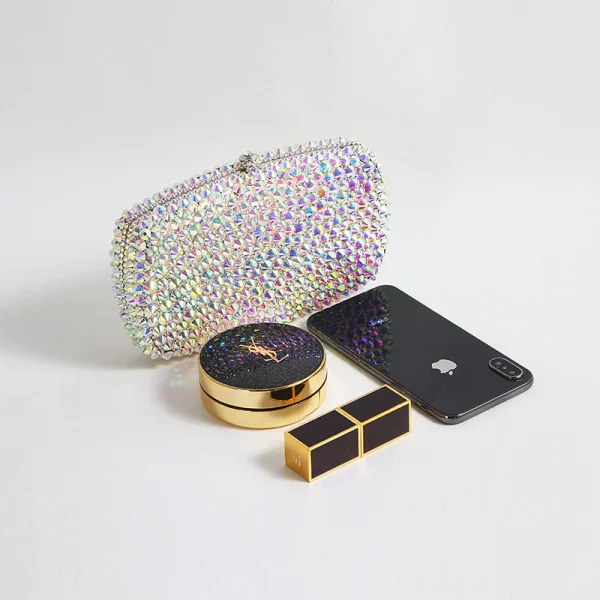 Sparkly Fashion Silver Laser Rhinestone Evening Party Clutch Bags 2022