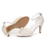 Elegante Weiß Perle Knöchelriemen Brautschuhe 2026 8 cm Stilettos Peeptoes Hochzeit Sandaletten Hochhackige