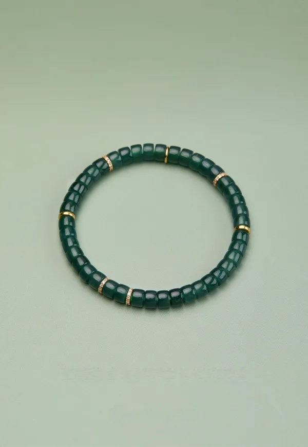 High-end Green Handmade Jadeite Bracelet Accessories 2025