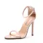 Sexy Rot Abend Sommer Sandalen Damen 2023 11 cm Stilettos Knöchelriemen Peeptoes Sandaletten Hochhackige