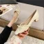 Élégant Noire Promo Perle Noeud Escarpins 2022 4 cm Talon Bas Talons Épais Pied Carré Escarpins Talons Hauts