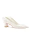 Chic Blanche Noeud Chaussure De Mariée 2024 Cuir 7 cm Talon Bloc À Bout Pointu Mariage Escarpins Talons Hauts