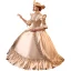 Vintage / Retro Medieval Champagne Prom Dresses 2022 Ball Gown High Neck Puffy 1/2 Sleeves Lace Flower Floor-Length / Long Formal Dresses
