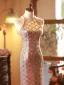 Sparkly Gold Beading Rhinestone Sequins Evening Dresses 2023 Trumpet / Mermaid Scoop Neck Sleeveless Floor-Length / Long Evening Party Formal Dresses