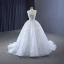Luxus / Herrlich Charmant Weiß Glanz Perlenstickerei Pailletten Brautkleider / Hochzeitskleider 2023 Ballkleid Bandeau Ärmellos Rückenfreies Hof-Schleppe Hochzeit