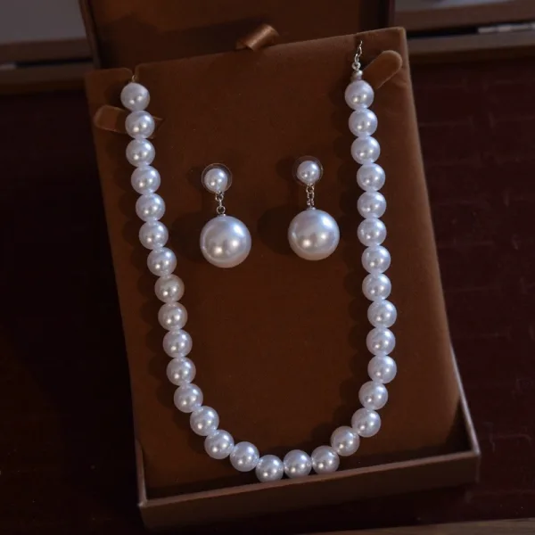 Fine Sølv Perle Rhinestone Legering Bryllup Armbånd Øredobber Tiara Har Tilbehor 2025