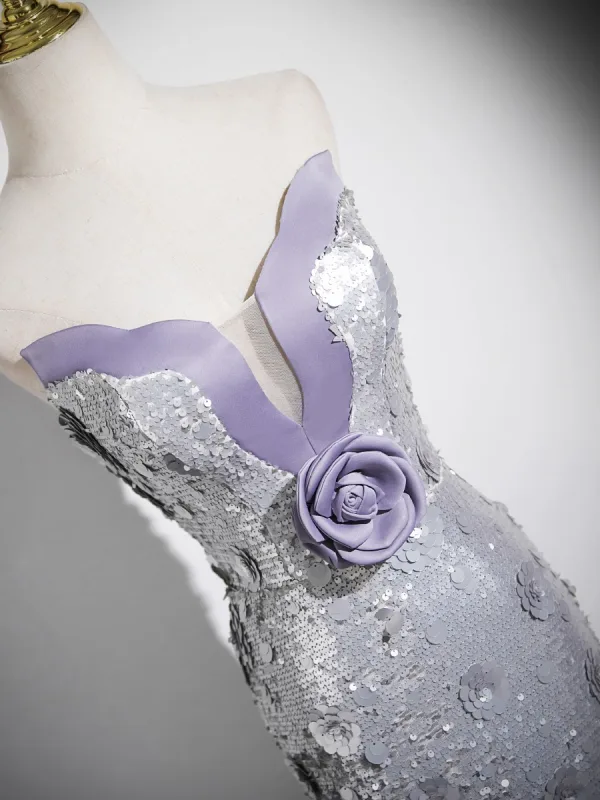 Sexy Scintillantes Argenté Paillettes Appliques Robe De Soirée 2025 Trompette / Sirène Bustier Sans Manches Dos Nu Longue Soirée Robe De Ceremonie