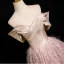Fashion Blushing Pink Glitter Tassel Prom Dresses 2025 Ball Gown Off-The-Shoulder Short Sleeve Backless Floor-Length / Long Prom Formal Dresses