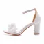 Sexy Ivory / Creme Applikationen Brautschuhe 2022 7 cm Thick Heels Knöchelriemen Peeptoes Hochzeit Sandaletten Hochhackige