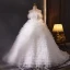 Fashion White Tassel Cascading Ruffles Wedding Dresses 2023 Ball Gown Strapless Pearl Sleeveless Backless Court Train Wedding