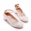 Chic / Belle Blanche Bride Cheville En Dentelle Fleur Talon Bas Chaussure De Mariée 2023 3 cm Talons Épais À Bout Rond Mariage Escarpins