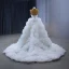 High End Sexy Weiß Fallende Rüsche Brautkleider / Hochzeitskleider 2023 Ballkleid Neckholder Ärmellos Rückenfreies Hof-Schleppe Hochzeit