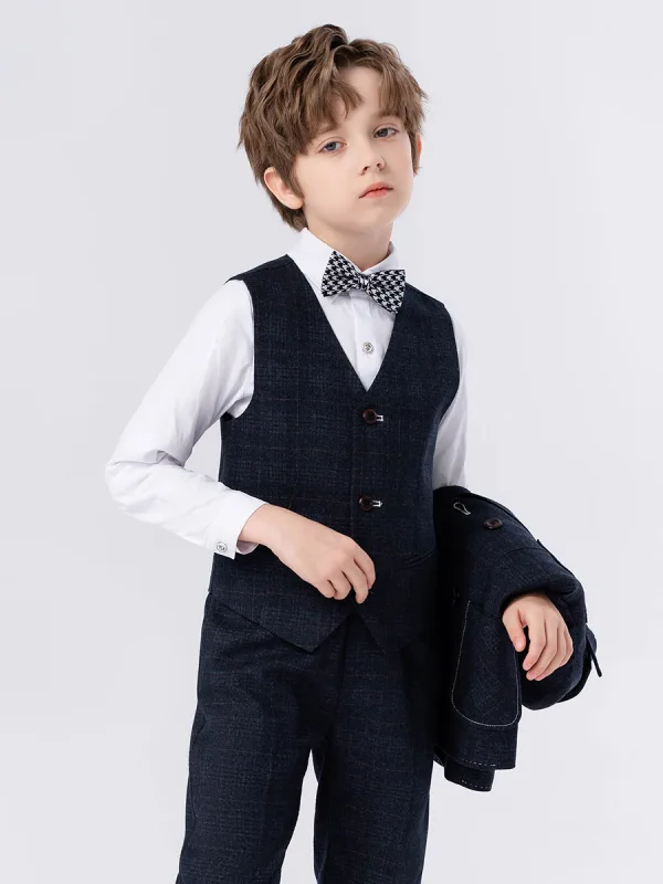 Pool Blue 6-piece Long Sleeve Wedding Boys Wedding Suits 2024 Body Jewellery Coat Pants Shirt Tie Vest