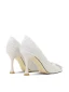 Charmant Blanche Faux Diamant Chaussure De Mariée 2024 Cuir 8 cm Talons Aiguilles À Bout Pointu Mariage Escarpins Talons Hauts