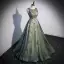 Bling Bling Dark Green Multi-Colors Sequins Prom Dresses 2022 Ball Gown Scoop Neck Sleeveless Backless Floor-Length / Long Prom Formal Dresses