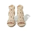Roman Khaki Street Wear Summer Womens Sandals 2023 T-Strap 8 cm Thick Heels Open / Peep Toe Sandals High Heels